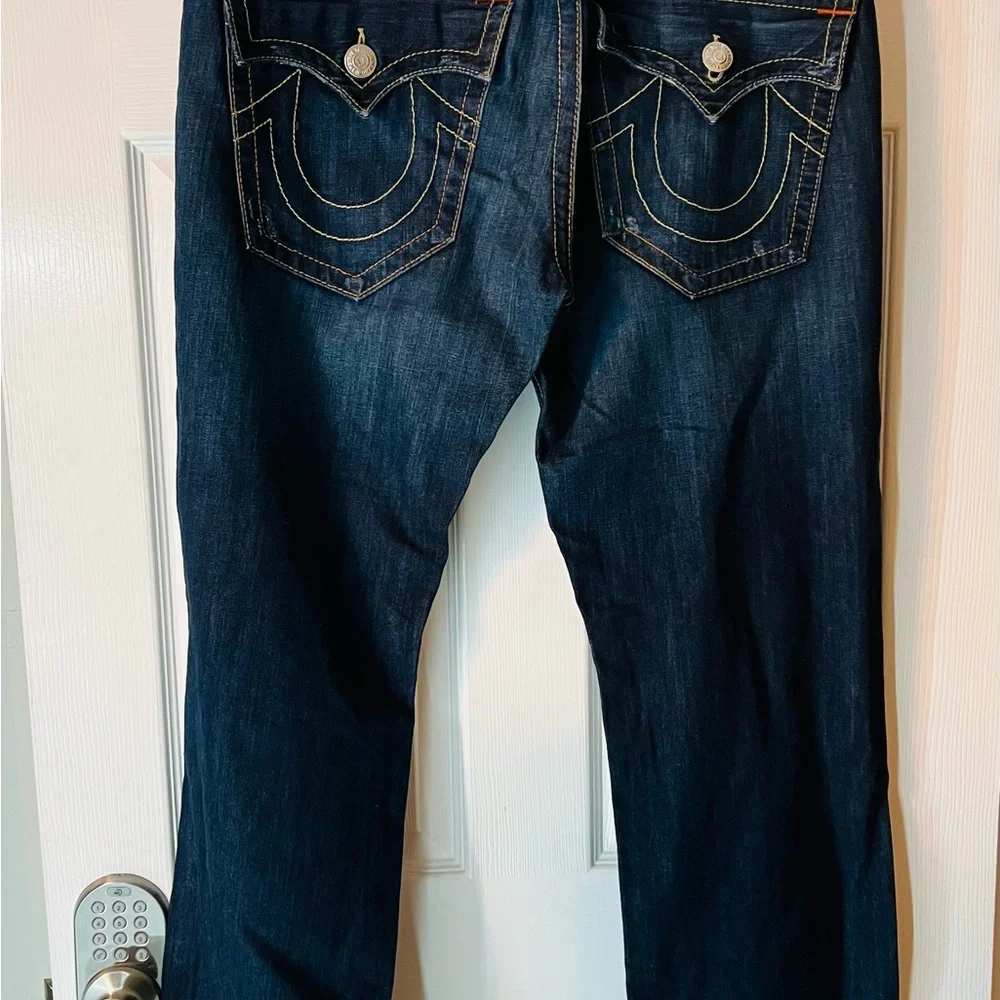 True Religion Men’s Dark Blue Denim with Contrast Stitching